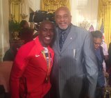 Lemoore's 1968 Olympic champion Tommie Smith in 2016 visited The White House where he met 2016 Paralympic gold medalist champ Jerome Avery, also an LHS grad.